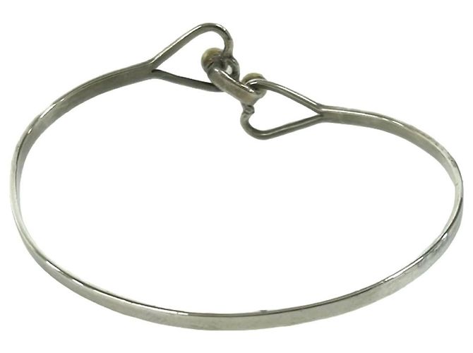 Tiffany & Co Bracciale Tiffany Vintage Hook & Eye Double Heart Argento D'oro - vista 7