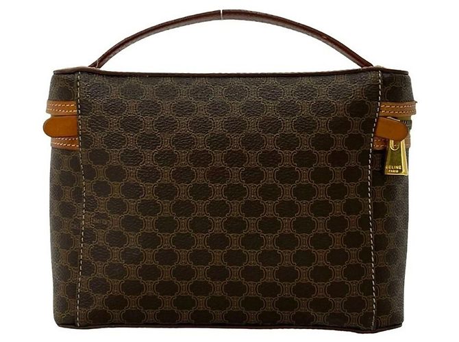 Céline CELINE Vintage Macadam Blazon Pattern Handtasche Braun - Ansicht 3
