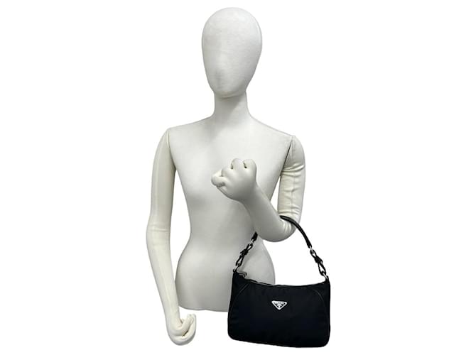 Borsa Prada con logo Triangle Nero - vista 2