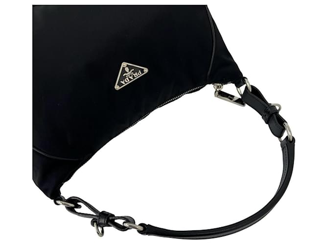 Borsa Prada con logo Triangle Nero - vista 4