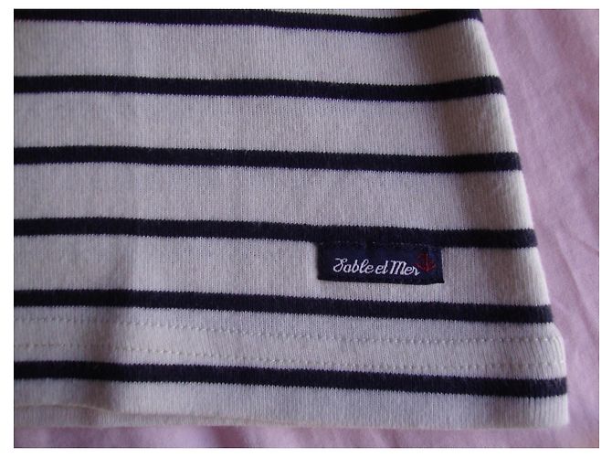 Autre Marque Sable et Mer Camiseta de manga larga a rayas Blanco Azul marino - vista 2