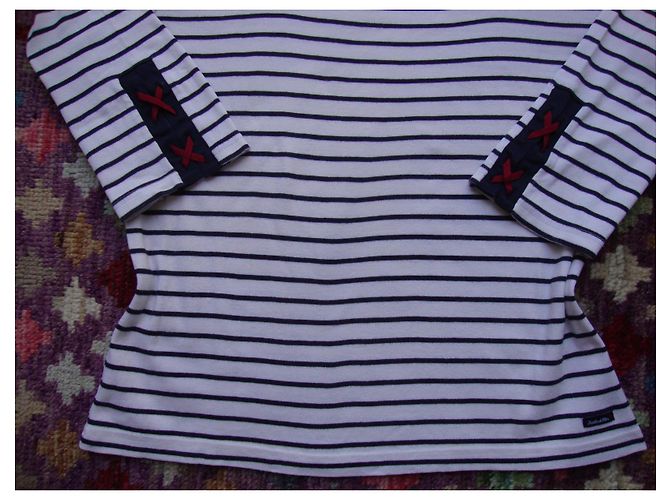 Autre Marque Sable et Mer Camiseta de manga larga a rayas Blanco Azul marino - vista 4