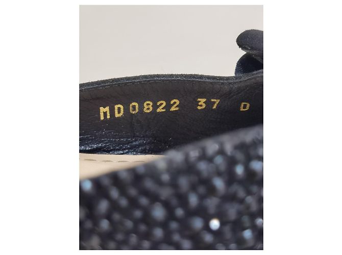 Christian Dior Idylle Décolleté con cinturino e fiocco di cristalli neri Nero - vista 11