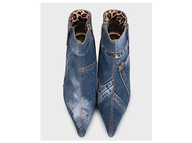 Botines Dolce & Gabbana de denim con estampado animal Sz. 38.5 De segunda mano - vista 2
