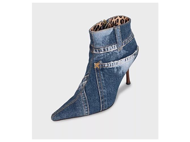 Botines Dolce & Gabbana de denim con estampado animal Sz. 38.5 De segunda mano - vista 3