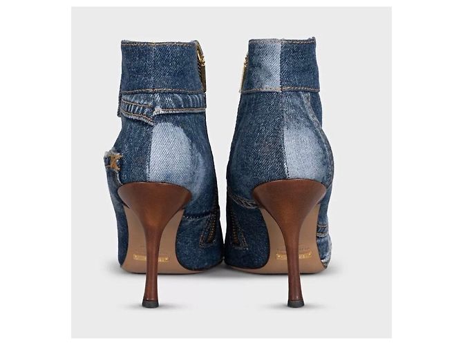 Botines Dolce & Gabbana de denim con estampado animal Sz. 38.5 De segunda mano - vista 4