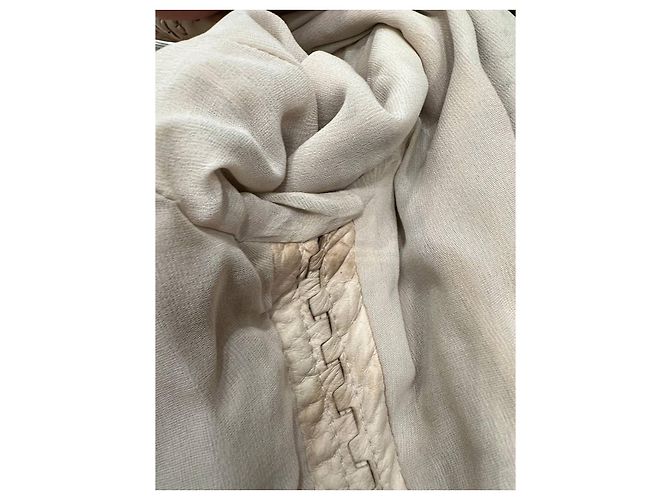Veste courte en cuir ivoire Roberto Cavalli IT 40 d'occasion - vue 8