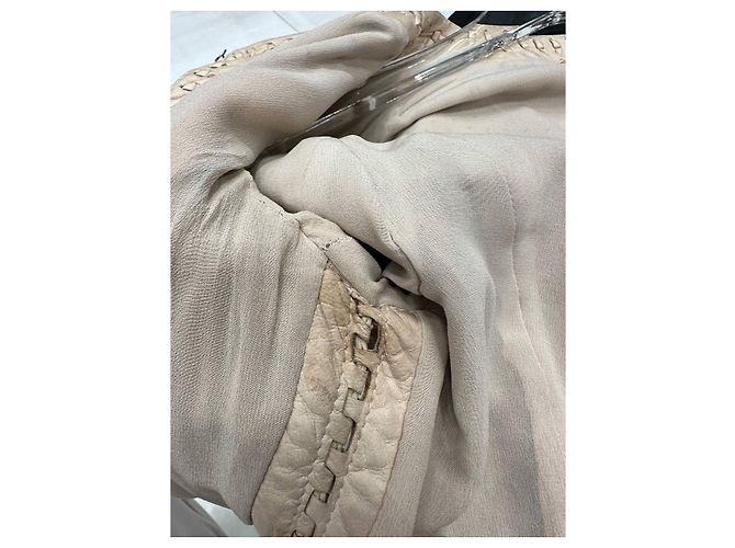 Veste courte en cuir ivoire Roberto Cavalli IT 40 d'occasion - vue 9
