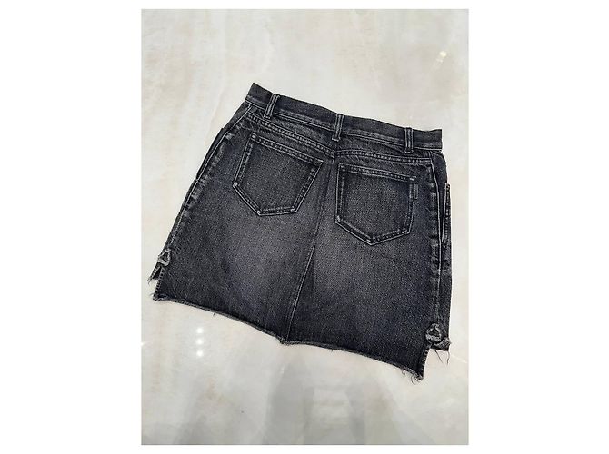 Autre Marque Saint Laurent Paris schwarzer Paillettenrock - Größe 29 Gebraucht - Ansicht 4