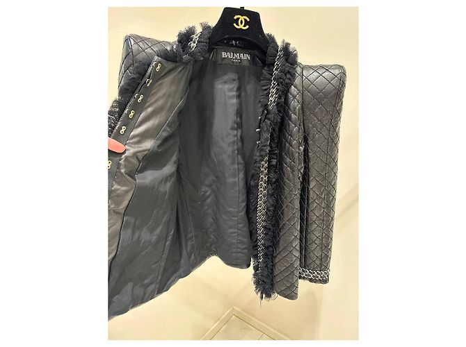 Balmain Paris Steppjacke aus Lammleder - Größe 40 gebraucht - Ansicht 7