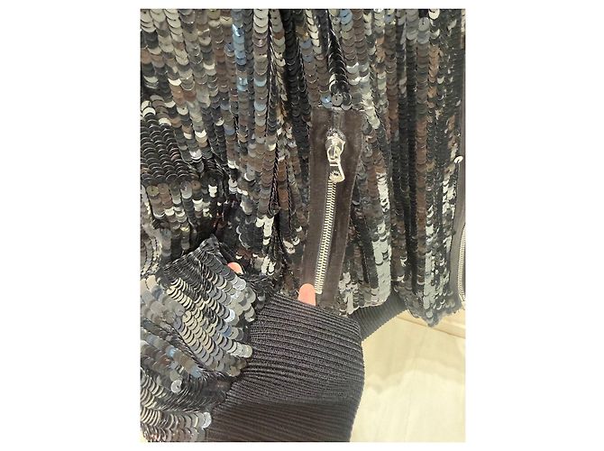 Dolce & Gabbana Black Sequin Bomber Jacket Sz.38 Pre-owned - view 4