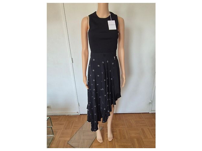 Vestido asimétrico de seda negro Givenchy - vista 4
