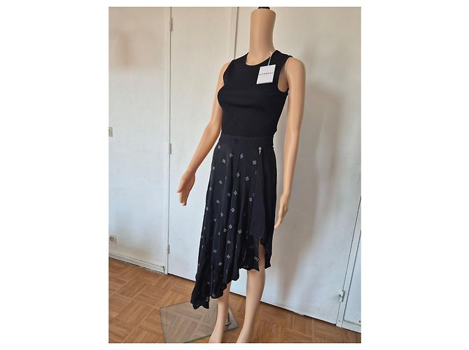 Vestido asimétrico de seda negro Givenchy - vista 7