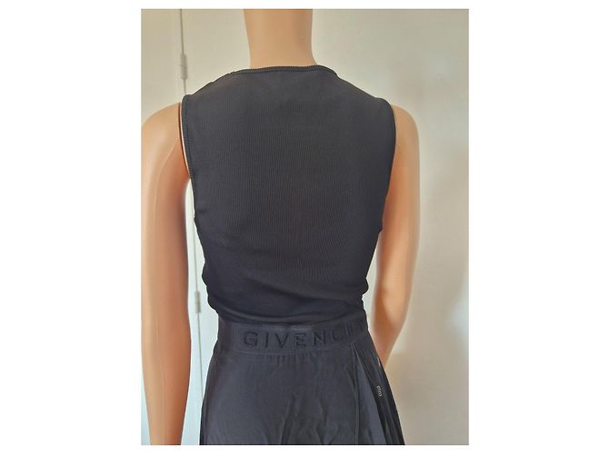 Vestido asimétrico de seda negro Givenchy - vista 9