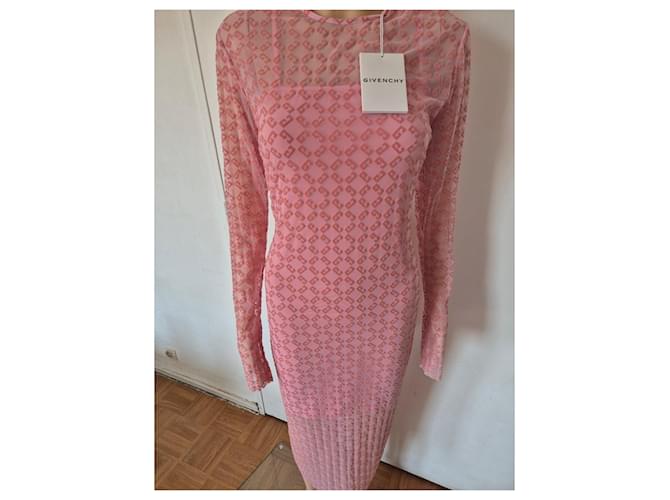 Givenchy langes rosa Strickkleid mit Monogramm Pink - Ansicht 2