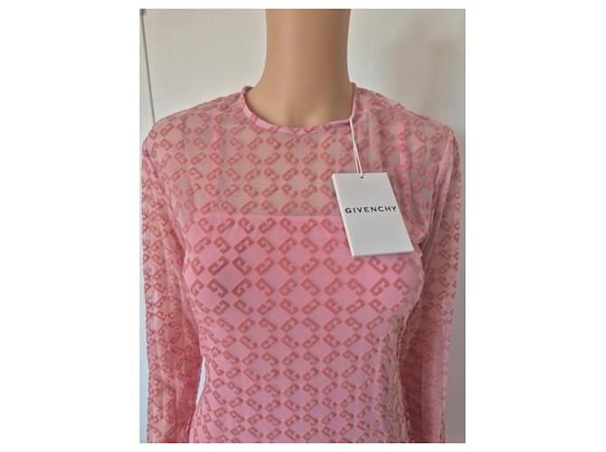 Givenchy langes rosa Strickkleid mit Monogramm Pink - Ansicht 3