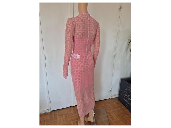 Givenchy langes rosa Strickkleid mit Monogramm Pink - Ansicht 4