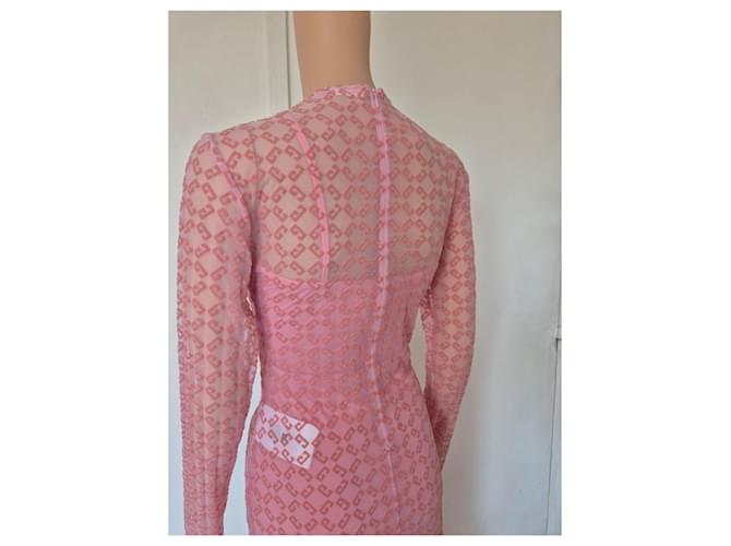 Givenchy langes rosa Strickkleid mit Monogramm Pink - Ansicht 5