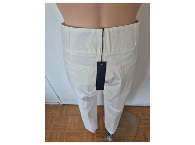 Pantalones carrot blancos de algodón Barbara Bui con cordones - vista 2