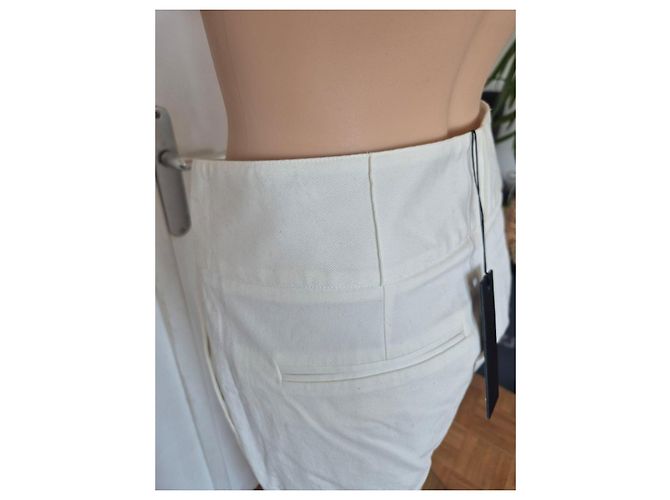 Pantalones carrot blancos de algodón Barbara Bui con cordones - vista 4