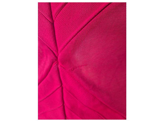 Herve Leger Abito aderente Hervé Léger rosso con inserti in rete - vista 9