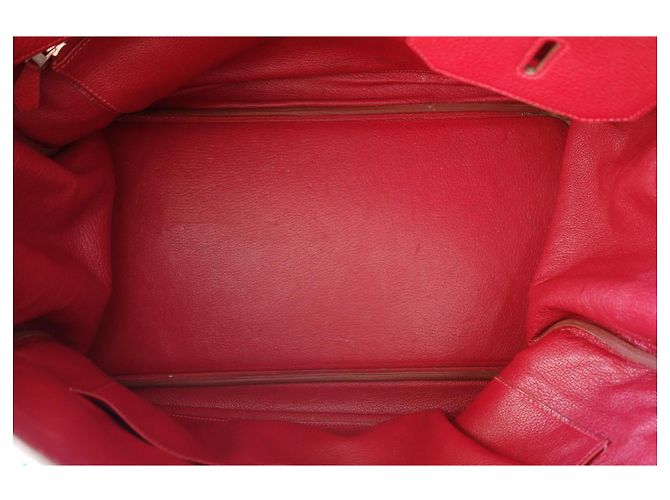 Borsa Hermès Birkin 40 Rossa in Pelle Fjord Rosso - vista 15