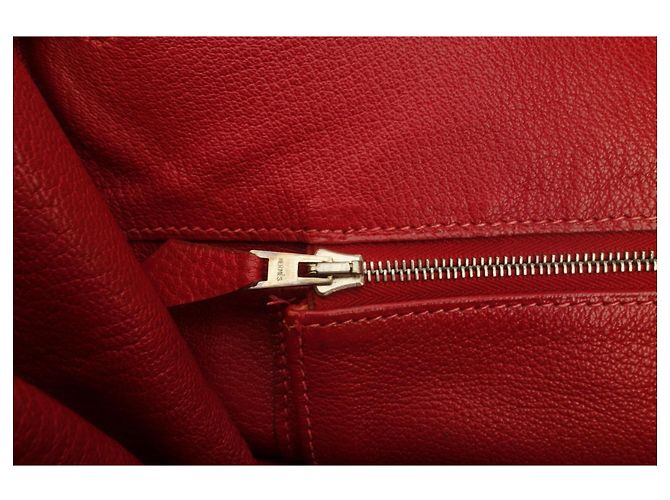 Borsa Hermès Birkin 40 Rossa in Pelle Fjord Rosso - vista 18