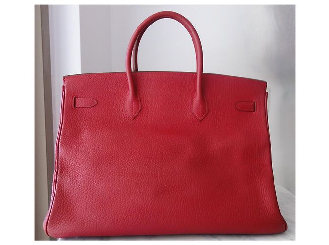 Borsa Hermès Birkin 40 Rossa in Pelle Fjord Rosso - vista 2