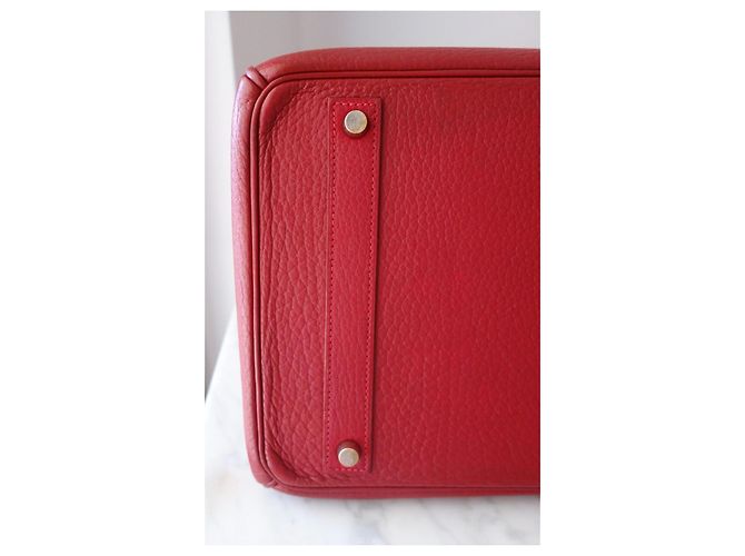 Borsa Hermès Birkin 40 Rossa in Pelle Fjord Rosso - vista 8