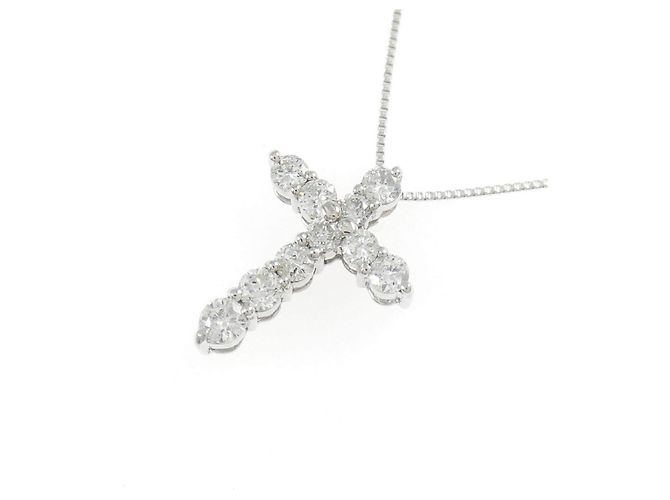 Autre Marque Collana a Croce con Diamanti Au750 Argento - vista 3