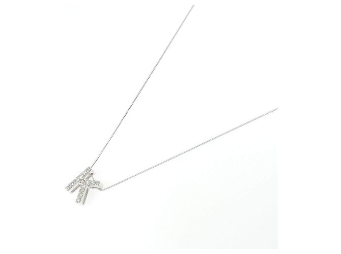 Autre Marque Au750 Diamant-Anfangsbuchstabe K Halskette Silber - Ansicht 2