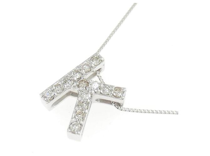 Autre Marque Au750 Diamant-Anfangsbuchstabe K Halskette Silber - Ansicht 3