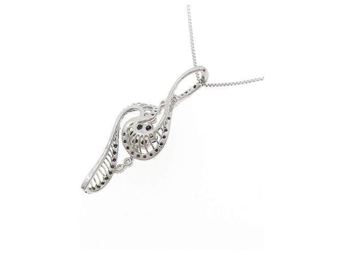 Autre Marque Collana in oro bianco e oro nero Au750 con diamanti Argento - vista 4