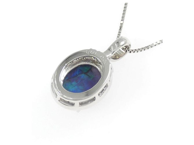 Autre Marque Collana in Opale Nero Pt900 Pt850 Multicolore - vista 4