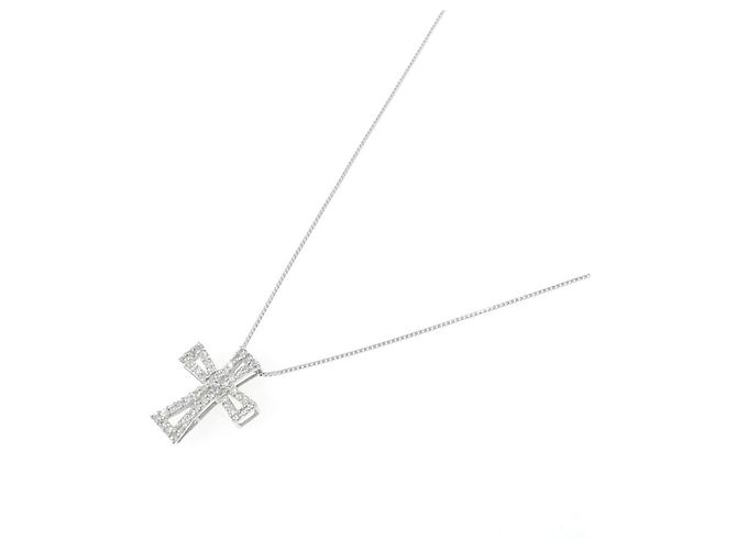 Autre Marque Collana Croce Diamanti Au750 Argento - vista 2