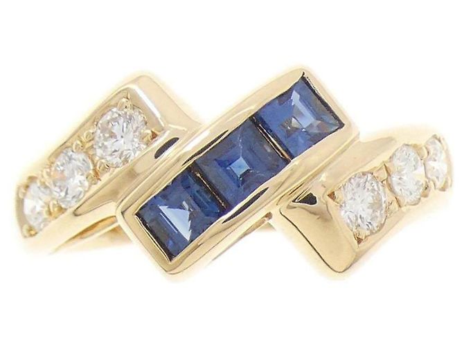 Autre Marque Pola Au750 Saphir Diamant Ring Golden - Ansicht 2