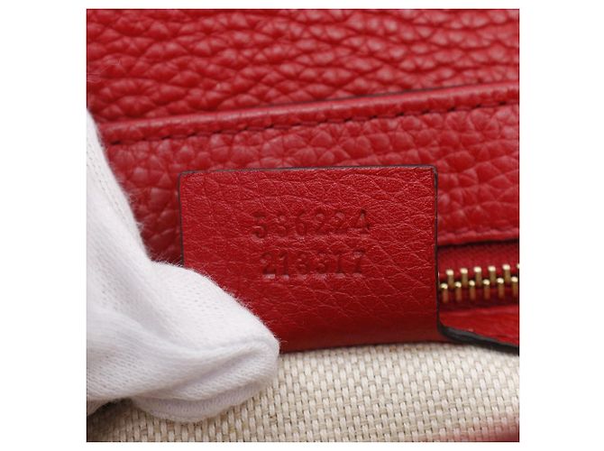 Borsa a tracolla in pelle Gucci Soho Interlocking G Rosso - vista 11