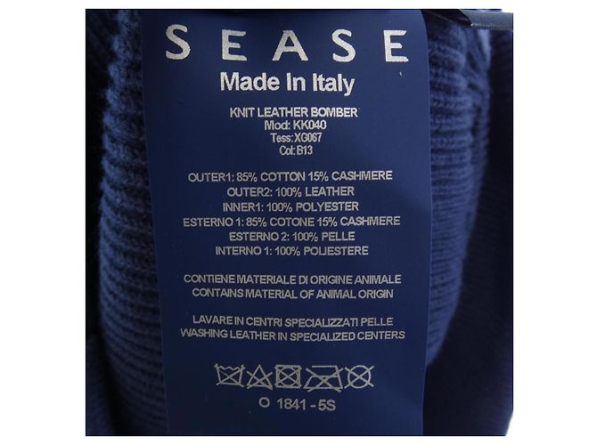 Autre Marque Cardigã de cashmere e couro SEASE Azul - vista 3
