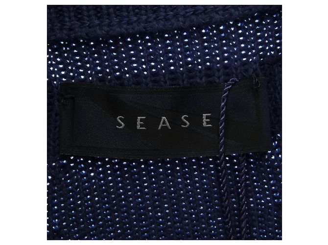 Autre Marque Cardigã de cashmere e couro SEASE Azul - vista 4