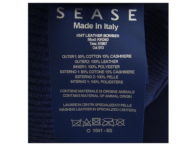Autre Marque Cardigã de couro e cashmere SEASE Azul - vista 3