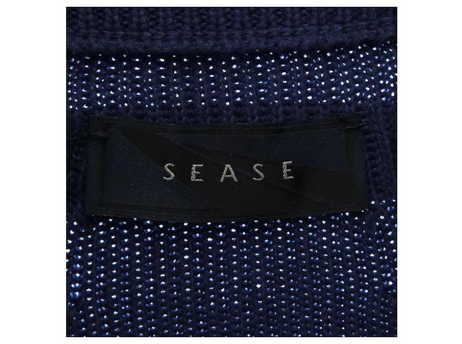 Autre Marque Cardigã de couro e cashmere SEASE Azul - vista 4