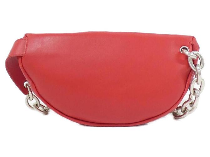 Bottega Veneta 651445 VCP41 Bolso de hombro de piel de becerro Roja - vista 2