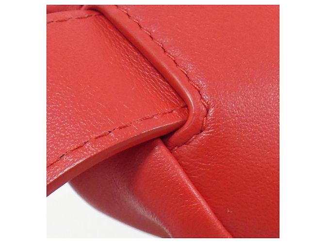Bottega Veneta 651445 VCP41 Bolso de hombro de piel de becerro Roja - vista 5