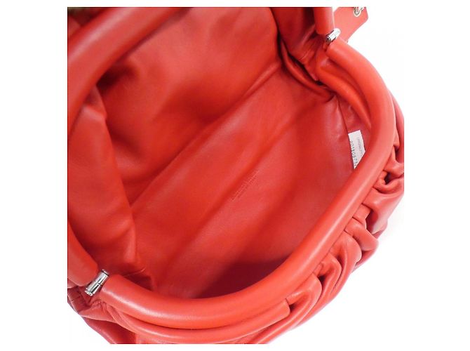 Bottega Veneta 651445 VCP41 Bolso de hombro de piel de becerro Roja - vista 9