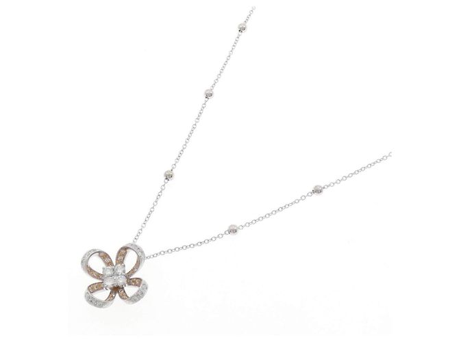 Autre Marque Collana Au750 Fiore e Diamanti Argento - vista 2