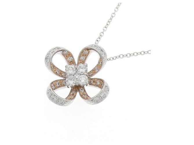 Autre Marque Collana Au750 Fiore e Diamanti Argento - vista 3