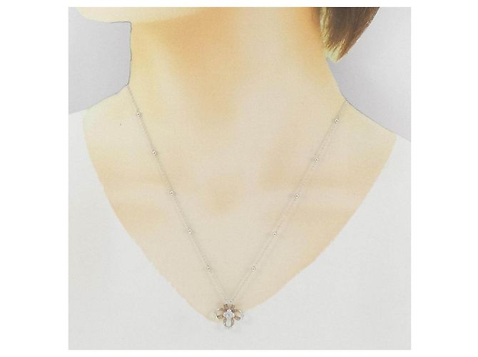 Autre Marque Collana Au750 Fiore e Diamanti Argento - vista 6
