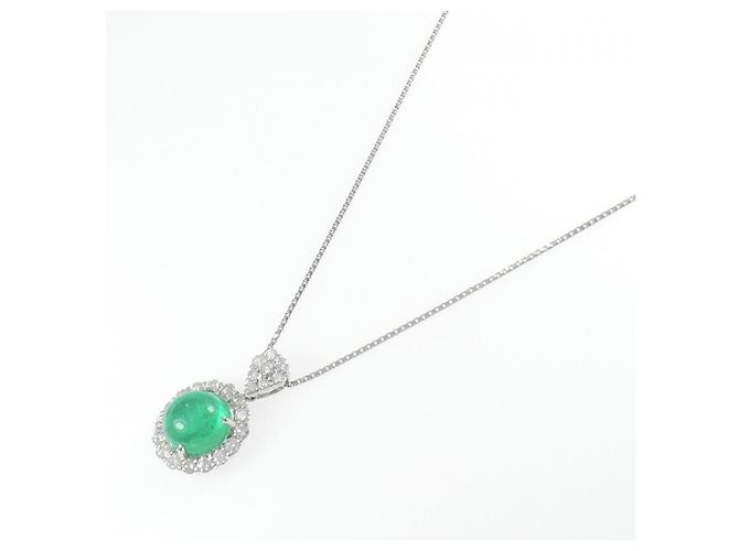 Autre Marque Collana in Pt900 Pt850 con Smeraldo e Diamanti Verde - vista 2