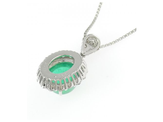 Autre Marque Collana in Pt900 Pt850 con Smeraldo e Diamanti Verde - vista 4