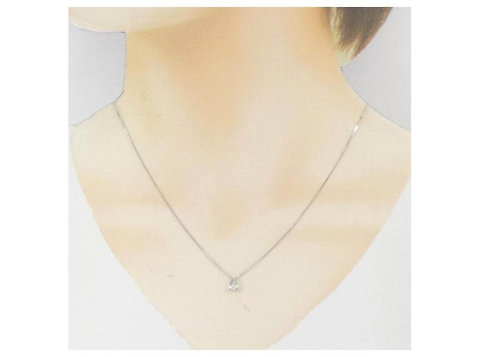 Autre Marque Collana in oro bianco K10 e diamanti Argento - vista 6